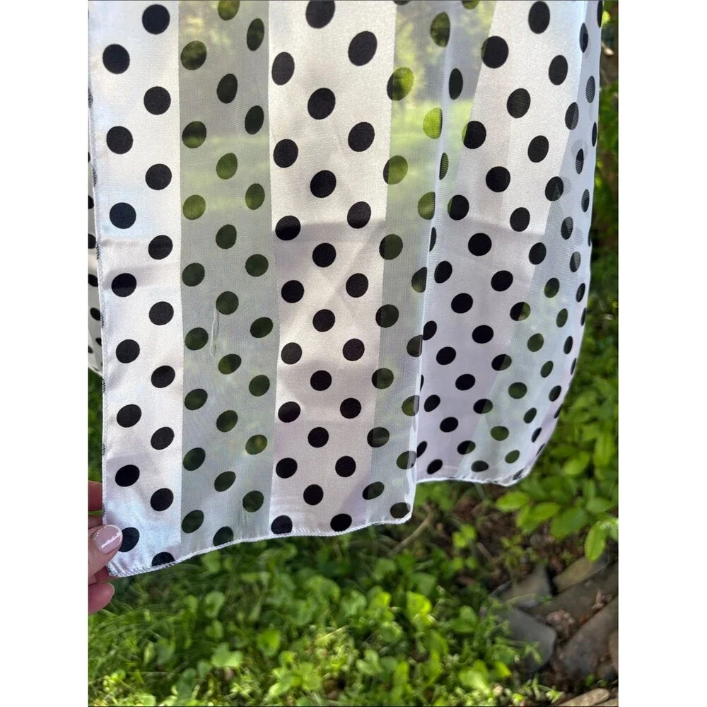 Polka Dot Sheer Scarf - Black and White